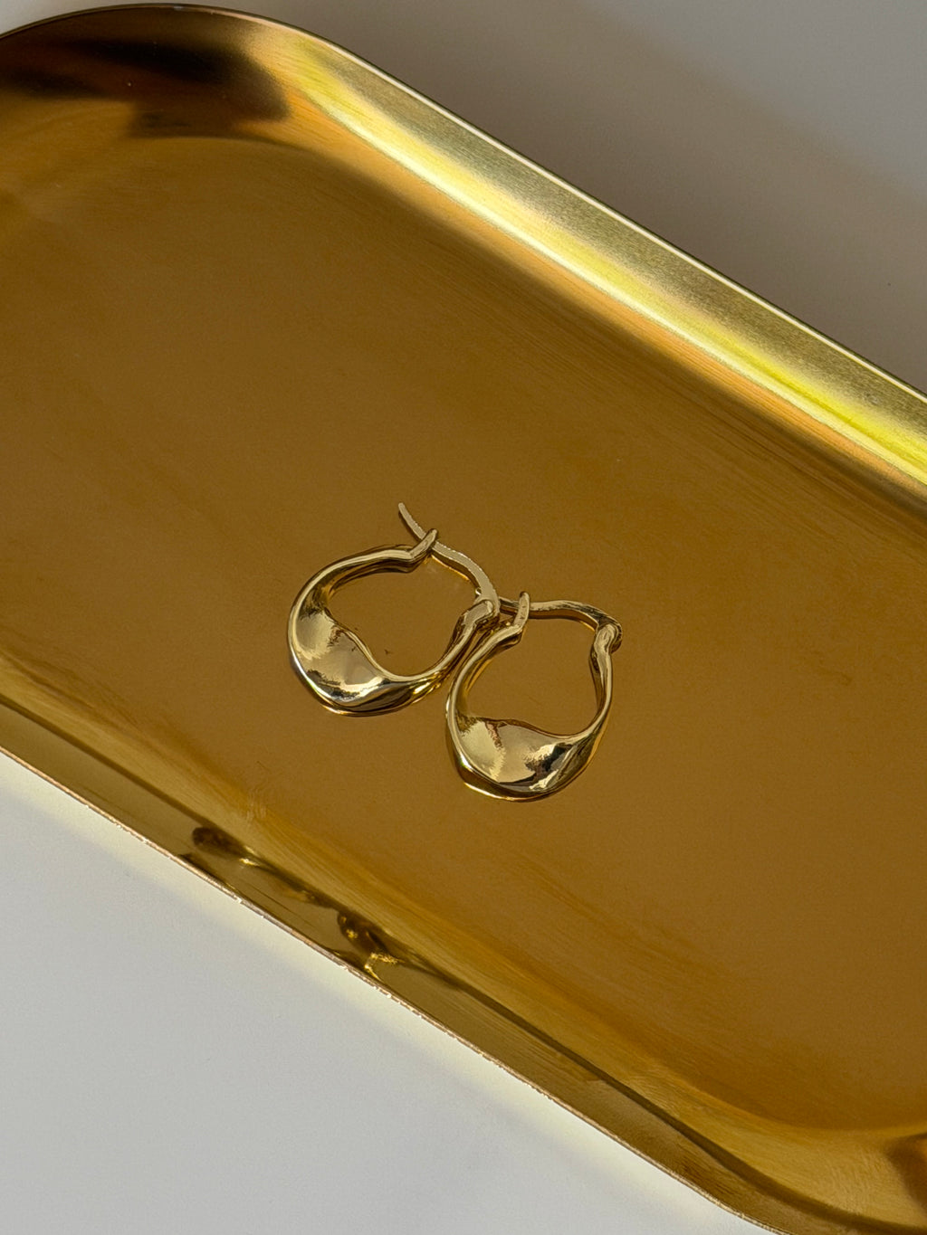 Gold Plated Swirl Dainty Hoops