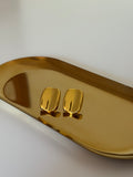 Gold Plated Curved Stud Earrings