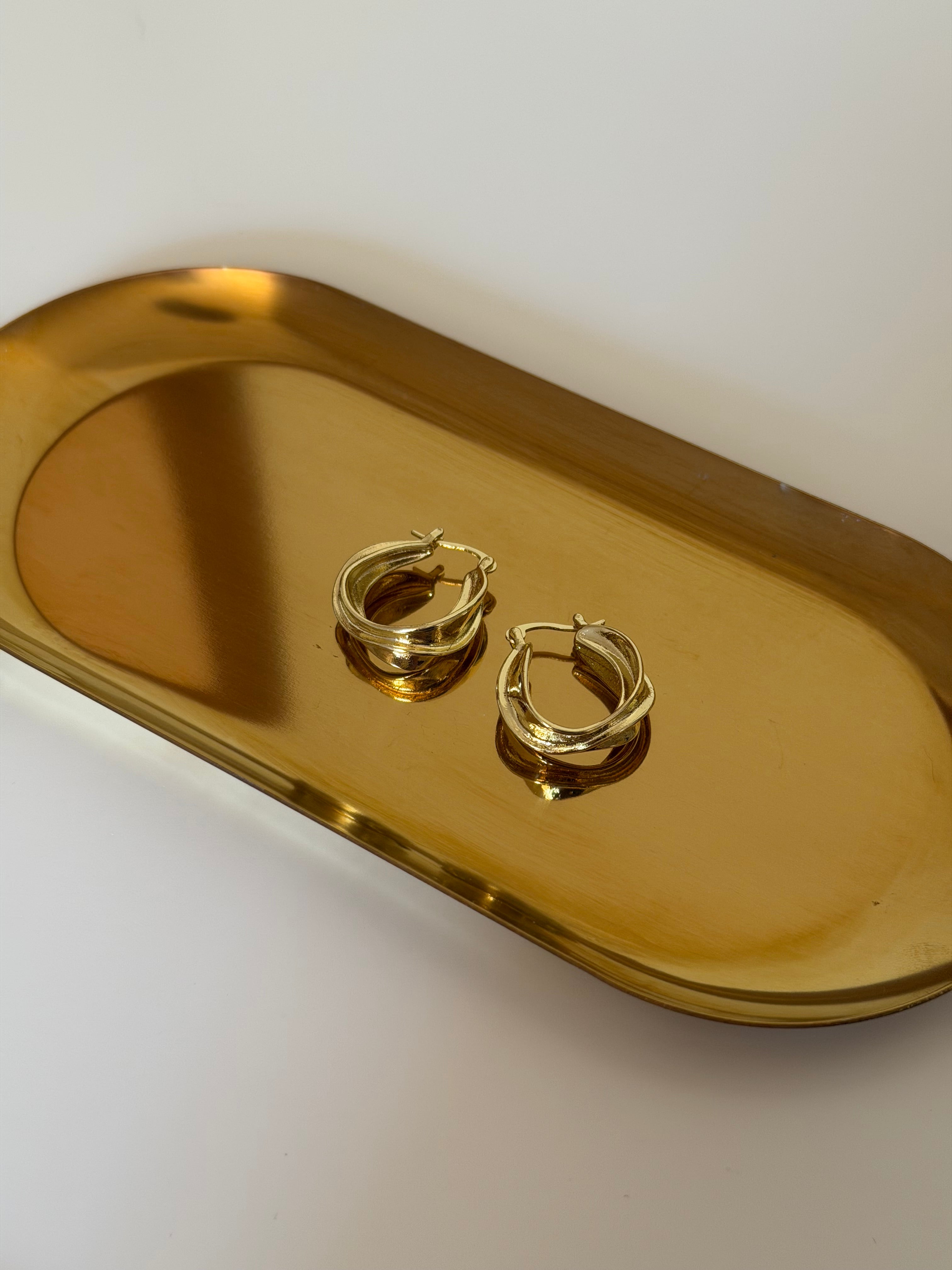 Gold Plated Swirl Hoop Earrings