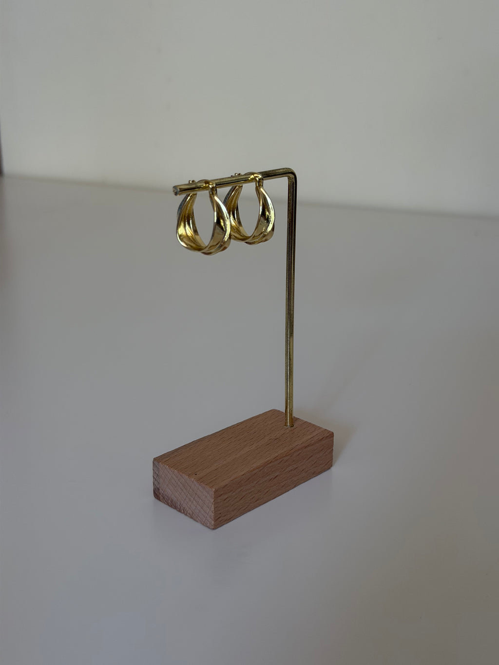 Gold Plated Swirl Hoop Earrings
