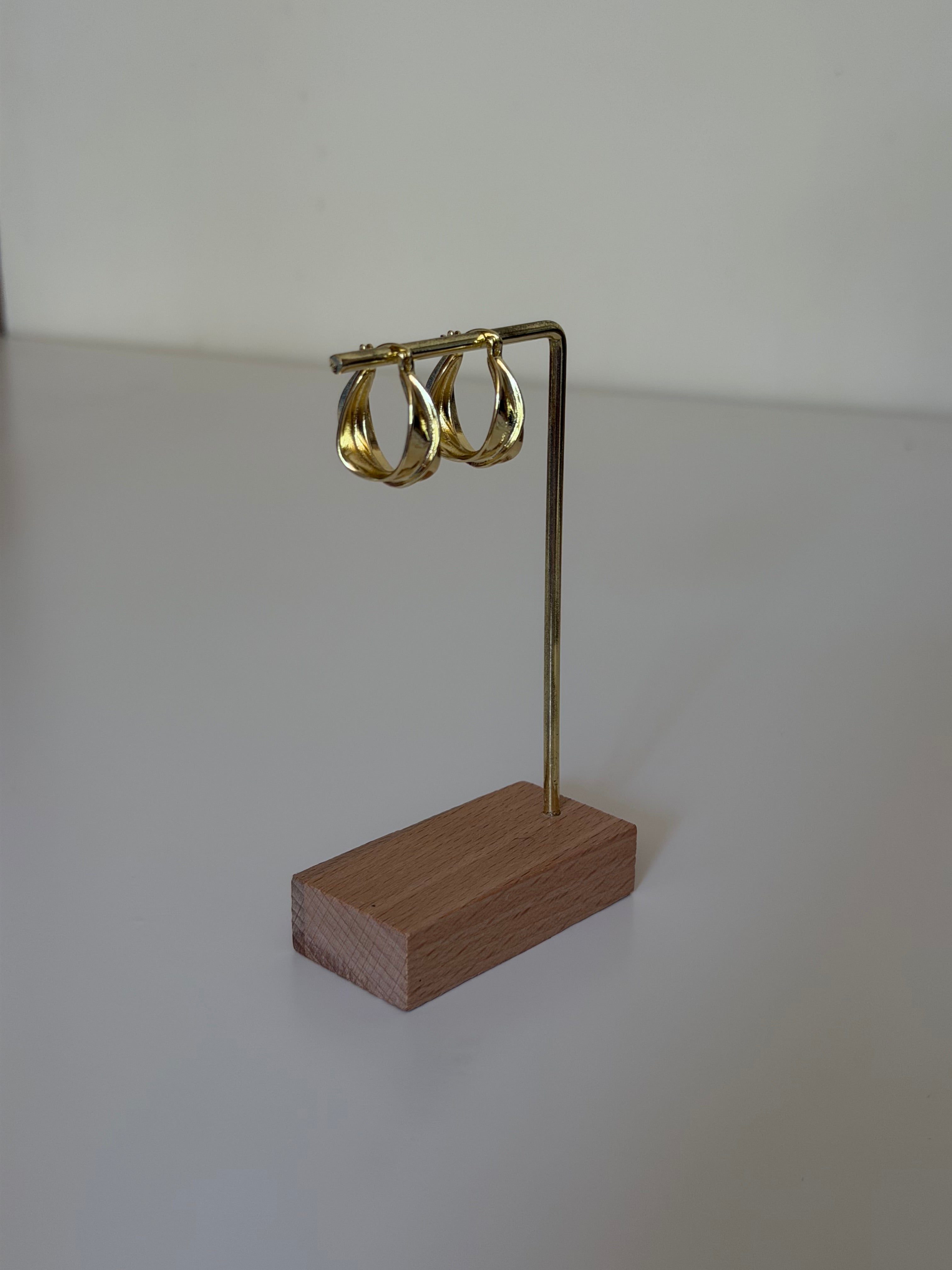 Gold Plated Swirl Hoop Earrings
