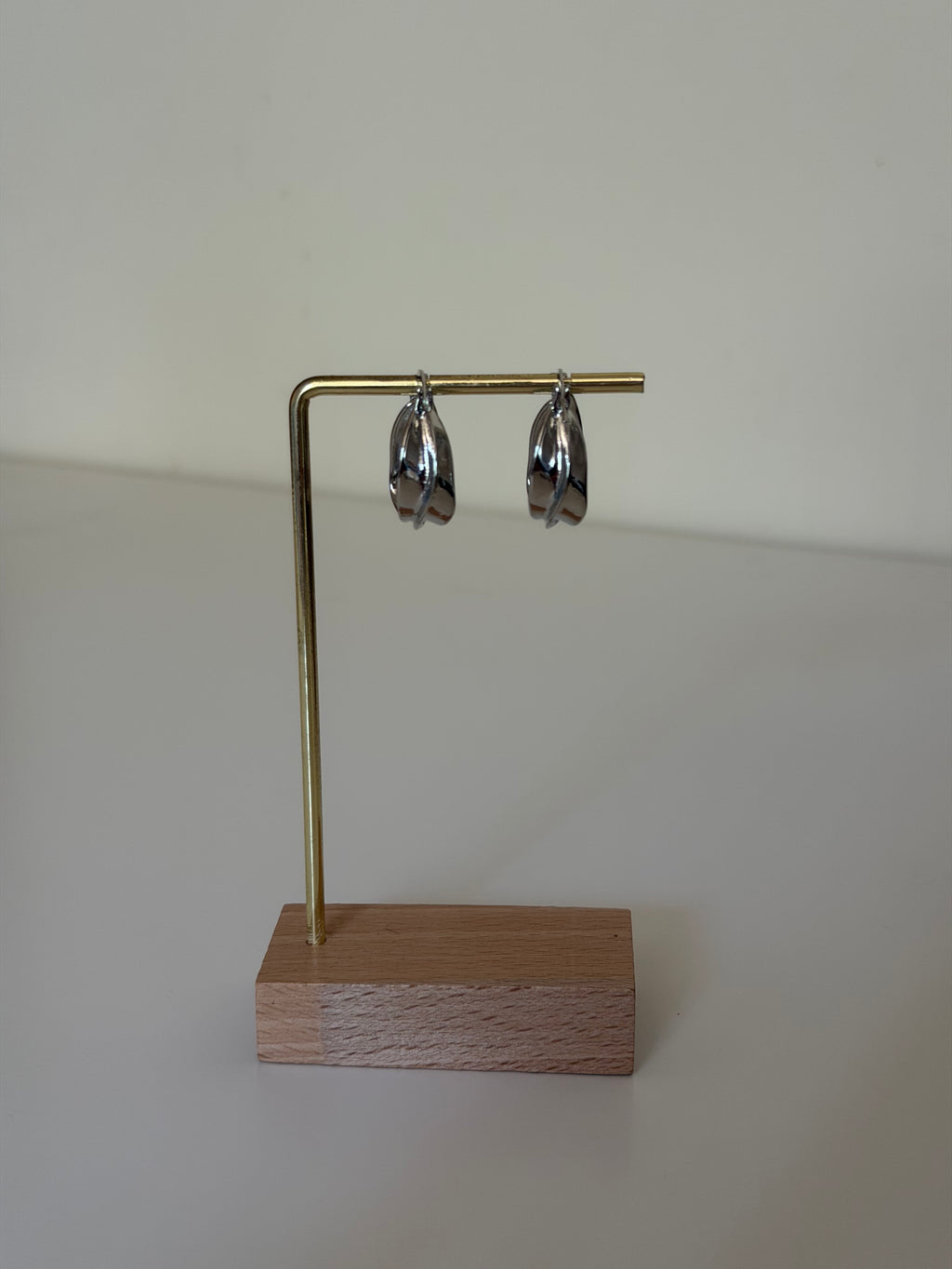 Silver Plated Swirl Hoop Earrings
