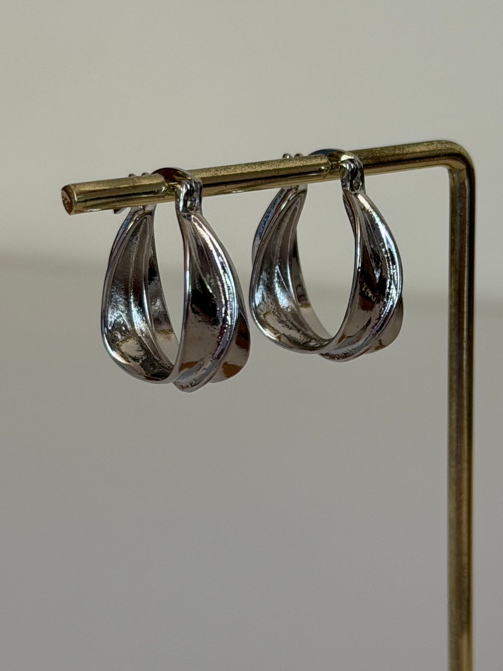 Silver Plated Swirl Hoop Earrings