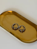 Two Tone Silver & Gold Multi Hoop Dangle Earrings