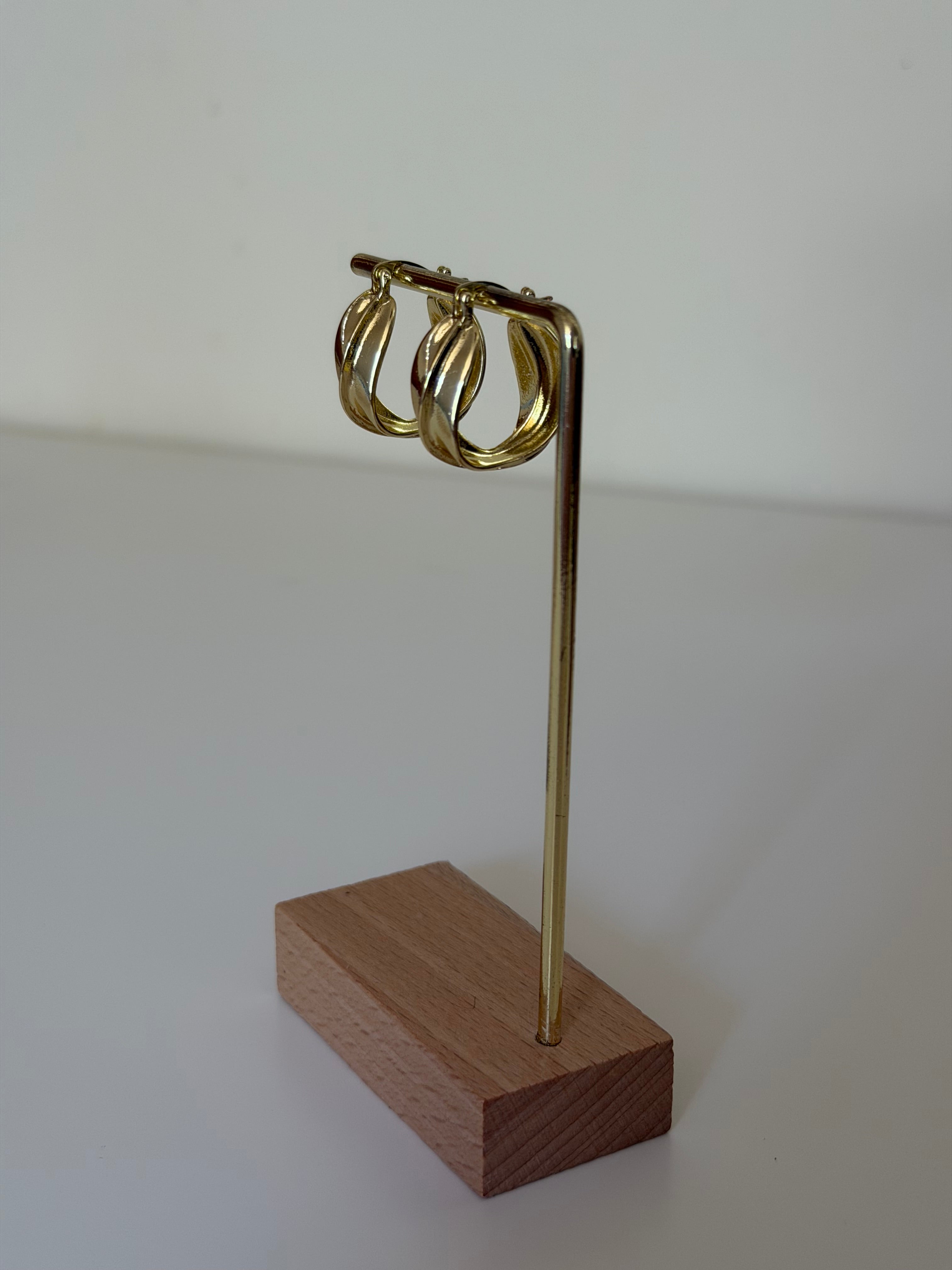 Gold Plated Swirl Hoop Earrings