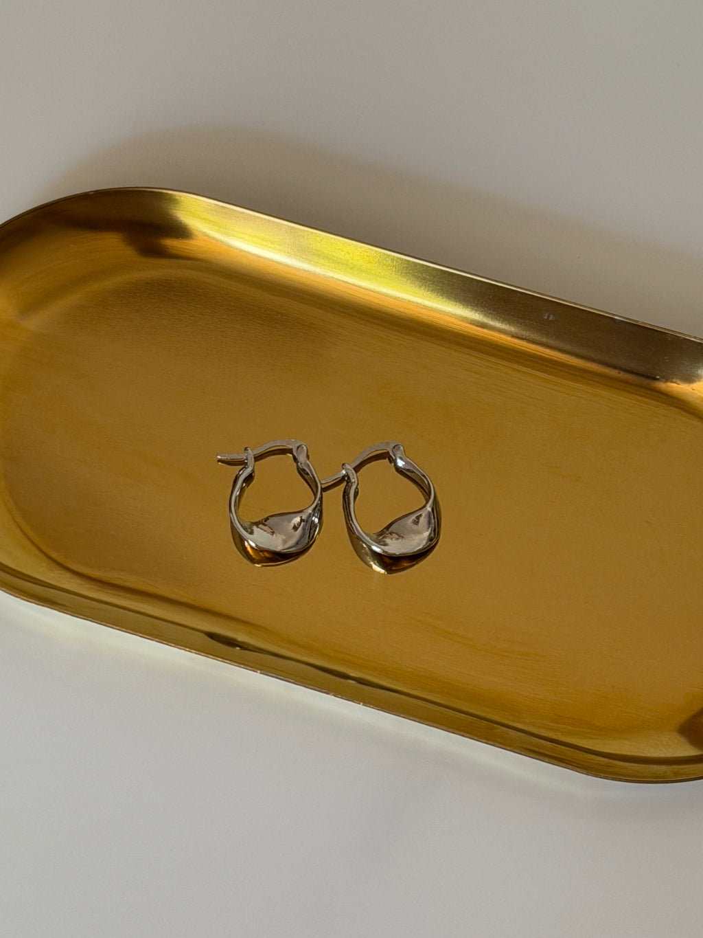 Silver Plated Swirl Dainty Hoops