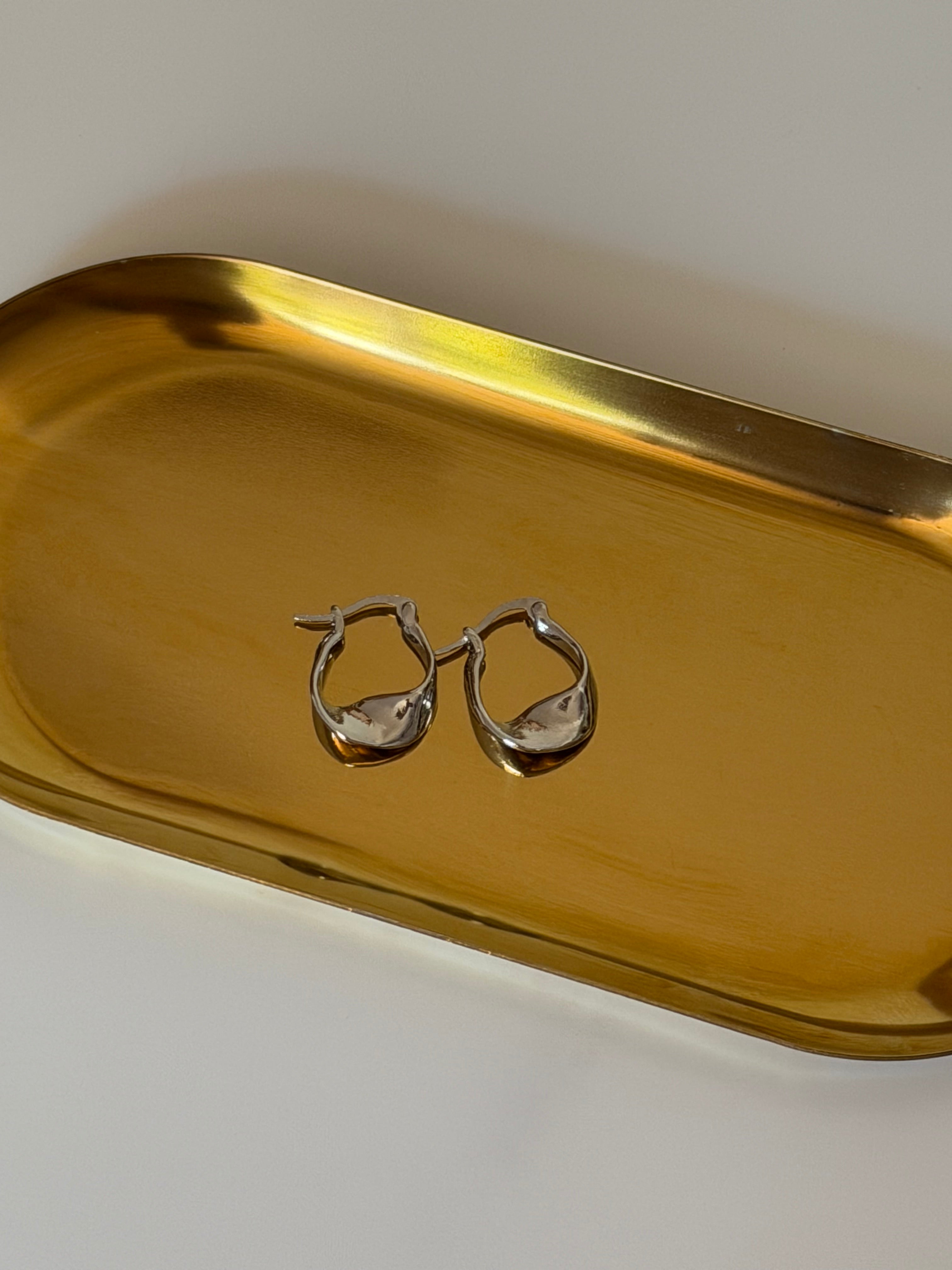 Silver Plated Swirl Dainty Hoops