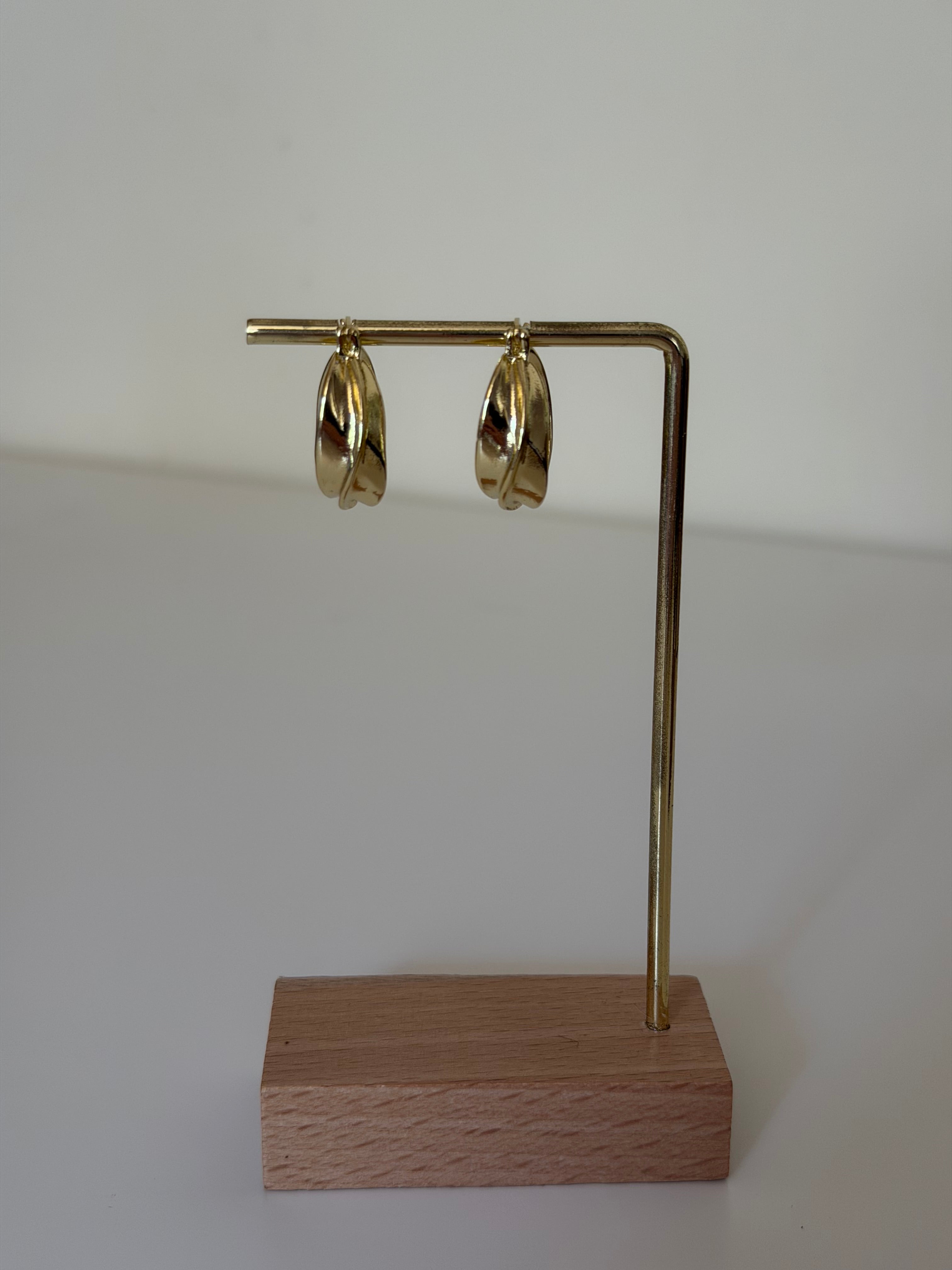 Gold Plated Swirl Hoop Earrings
