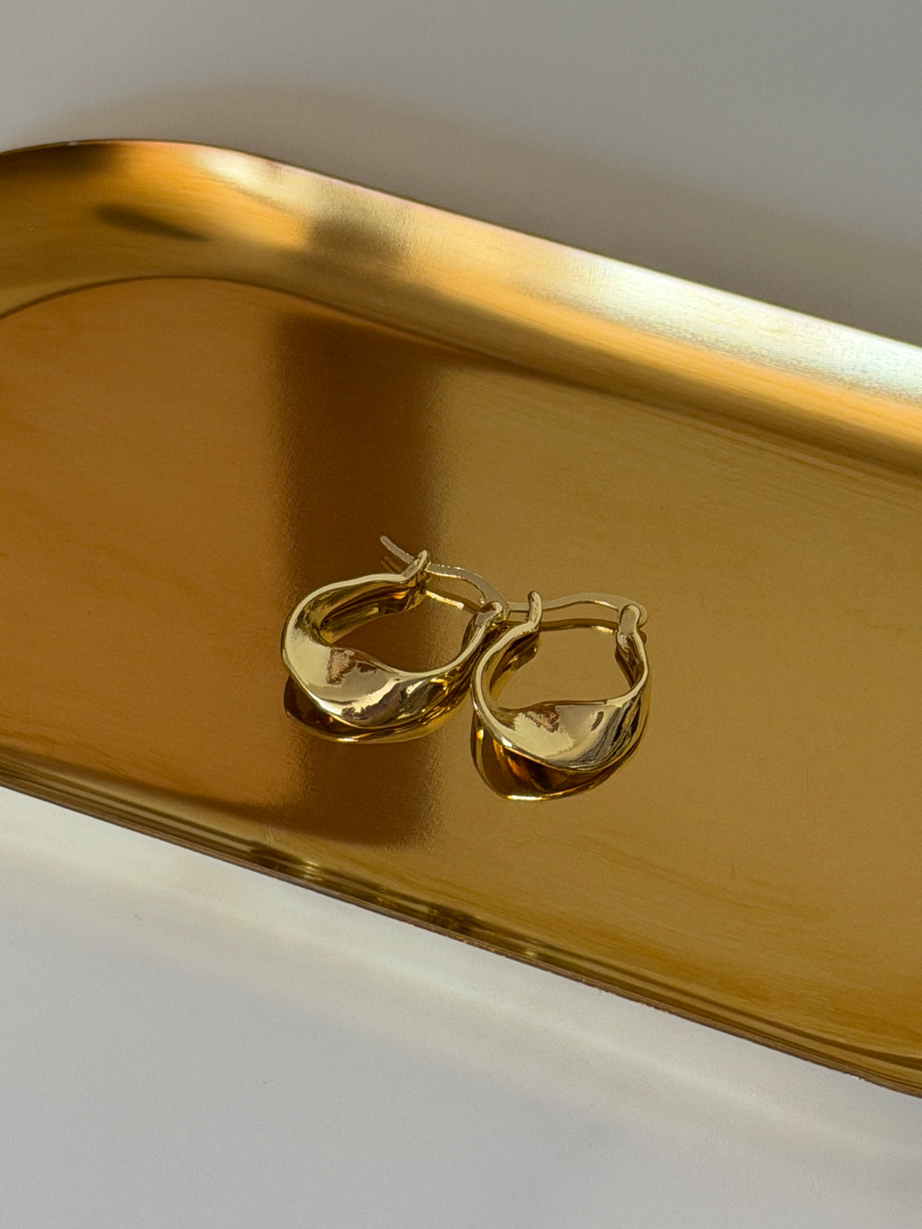 Gold Plated Swirl Dainty Hoops