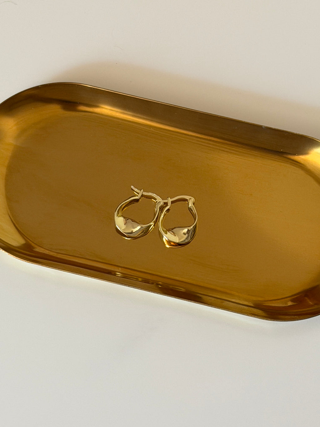 Gold Plated Swirl Dainty Hoops