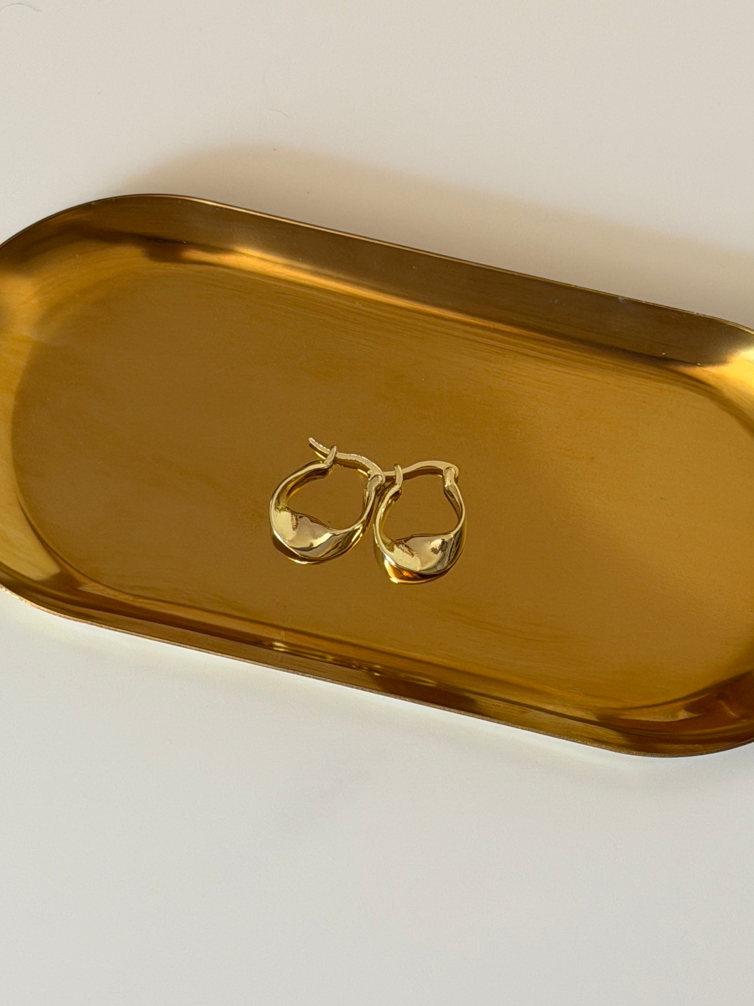 Gold Plated Swirl Dainty Hoops