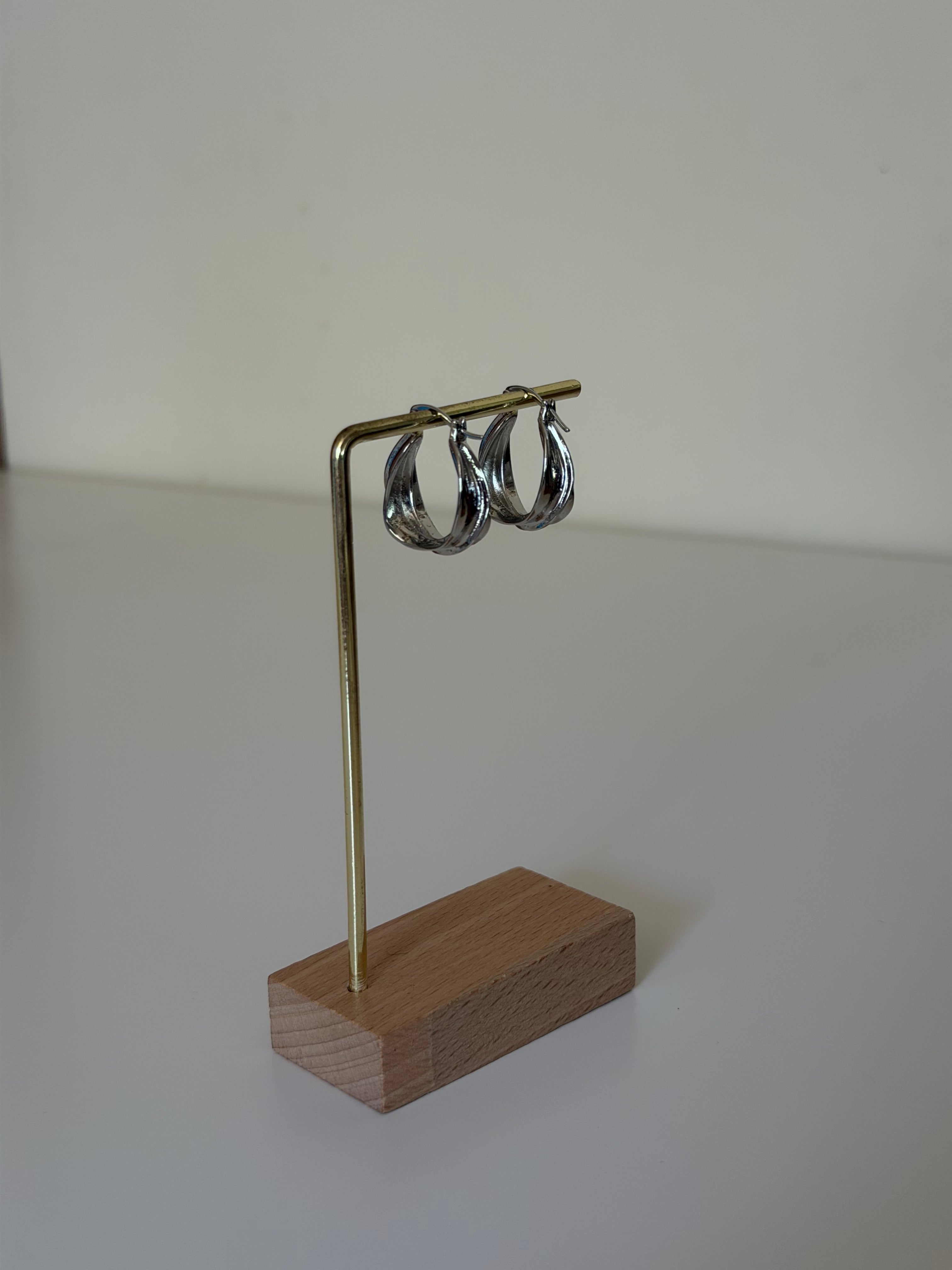 Silver Plated Swirl Hoop Earrings