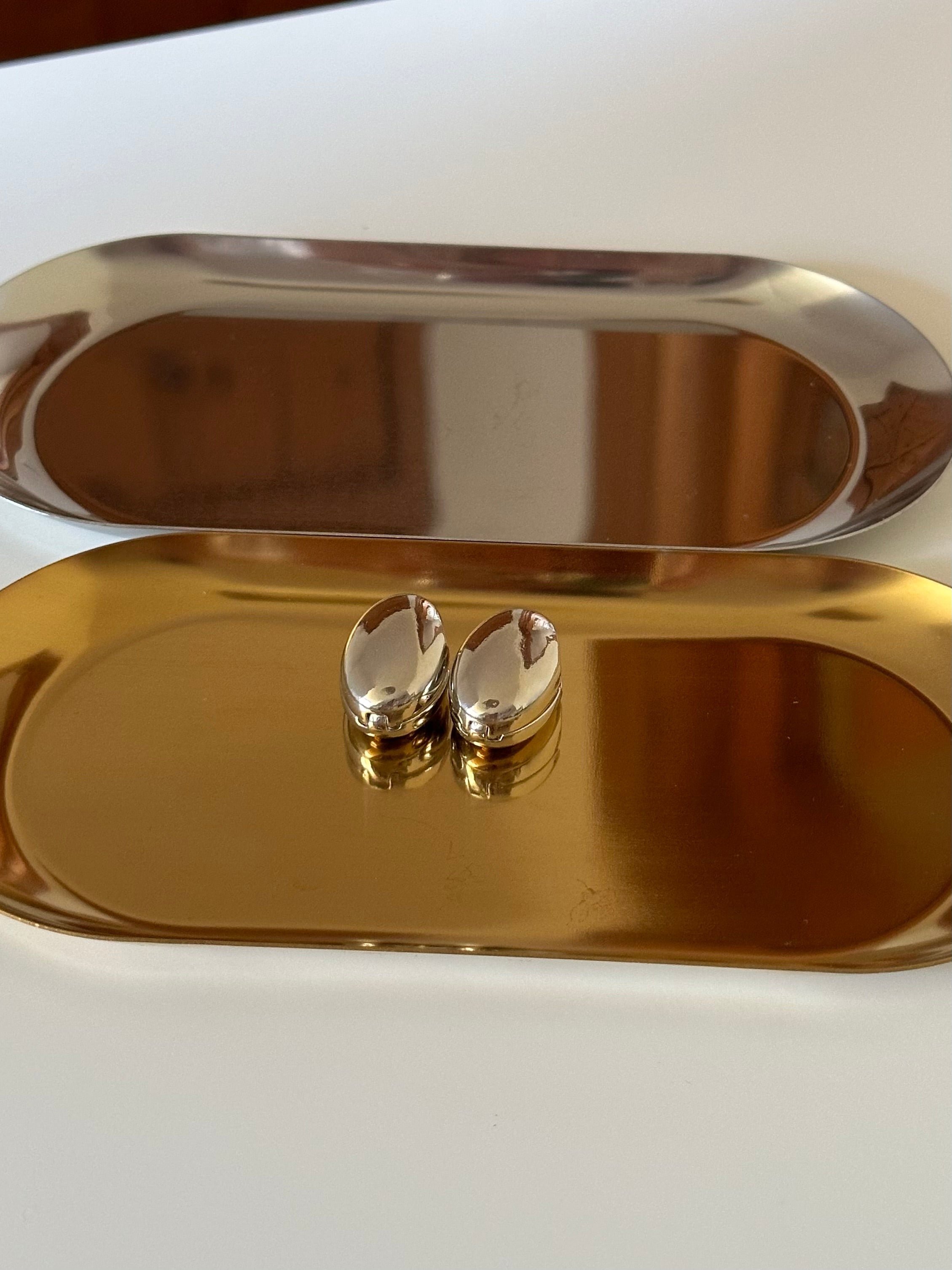 Silver Dangle Stud Clasp Oval Round Earrings