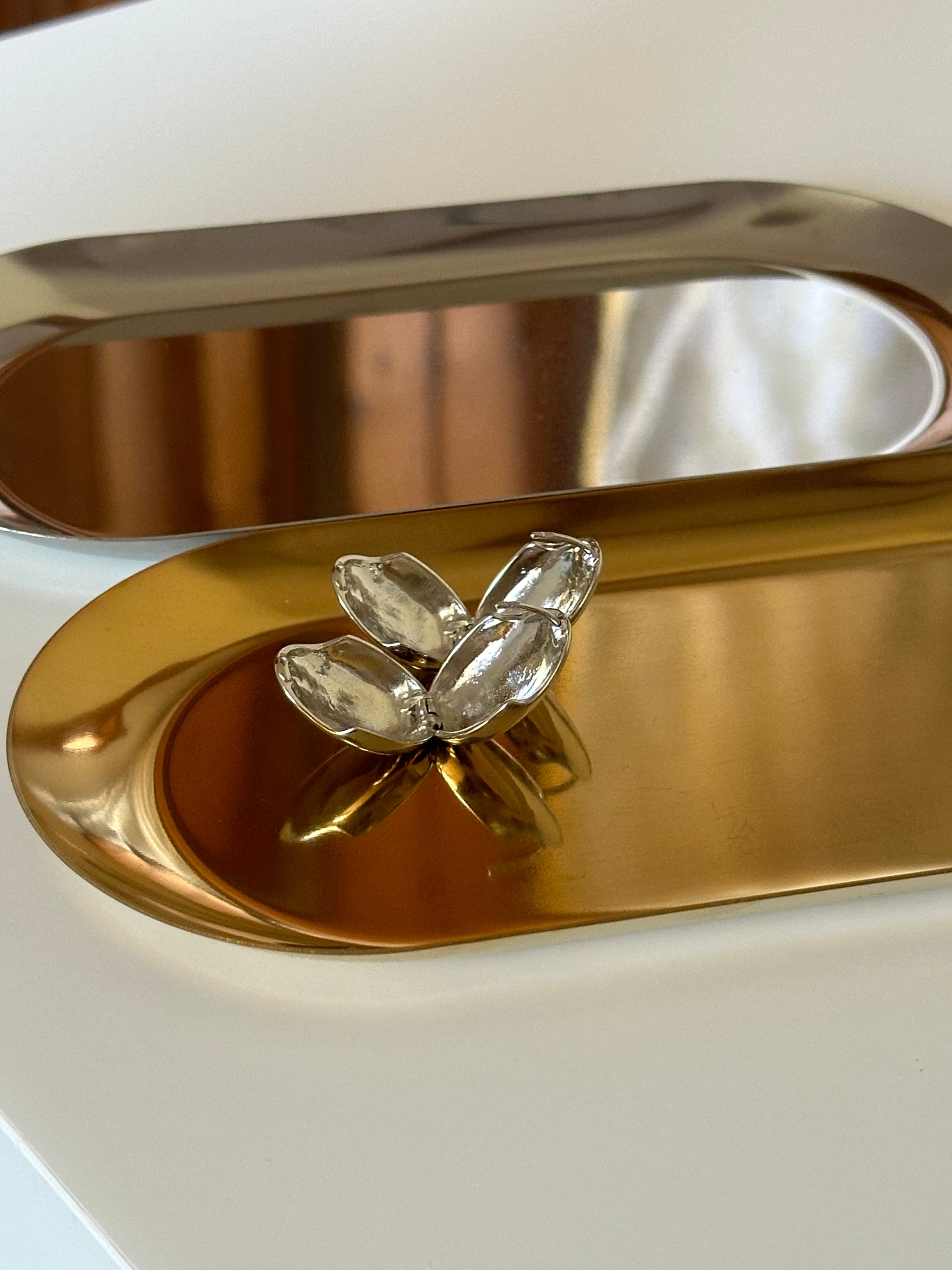 Silver Dangle Stud Clasp Oval Round Earrings