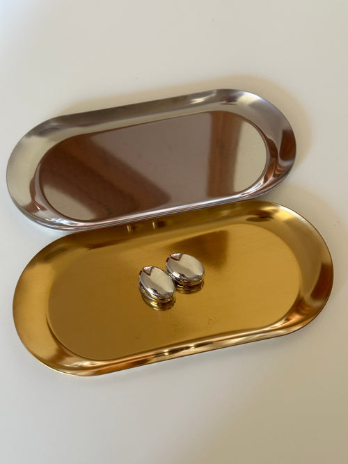 Silver Dangle Stud Clasp Oval Round Earrings